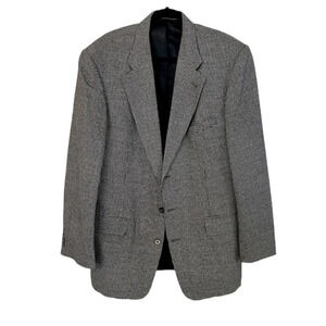 Fenzia S&K Men's Houndstooth Silk/Wool Blend Sports Blazer Jacket Size 44L GUC